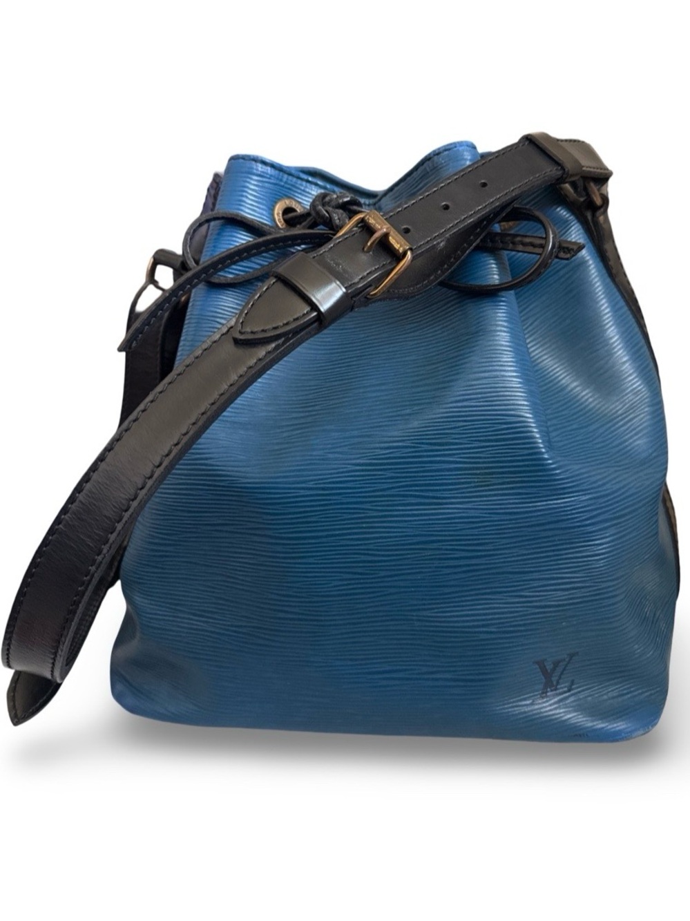 Louis Vuitton Blue Epi Noe Leather Crossbody with Black Trim - Picture 4 of 16